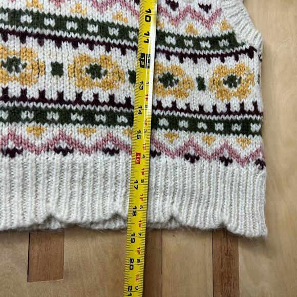 Anthropologie Turtleneck Sweater Vest Sz L Scallop Cottagecore Prairie Twee Boho - Picture 9 of 10